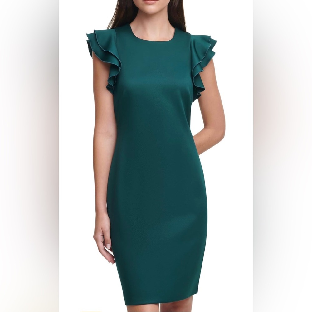 Tommy Hilfiger Women's Flutter Sleeve Scuba Dress